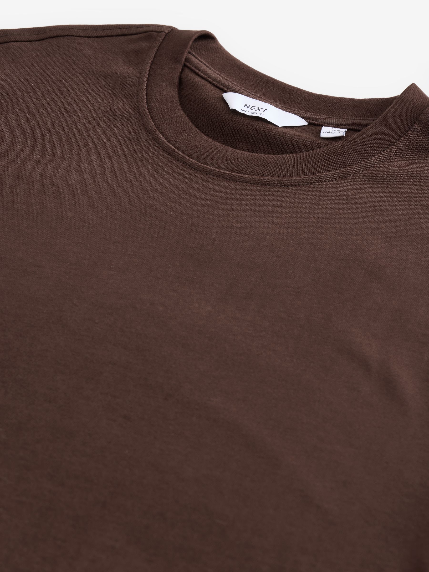 Buy Brown Relaxed Fit Long Sleeve Heavyweight 100% Cotton T