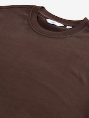 Коричневый - Long Sleeve Heavyweight 100% Cotton T-Shirt - Image 6 of 8