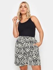 Yours Curve Black Woven Shorts - Image 1 of 5
