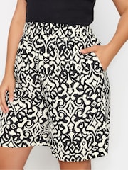 Yours Curve Black Woven Shorts - Image 4 of 5