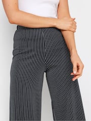 Long Tall Sally Blue Pinstripe Wide Leg Trousers - Image 4 of 5