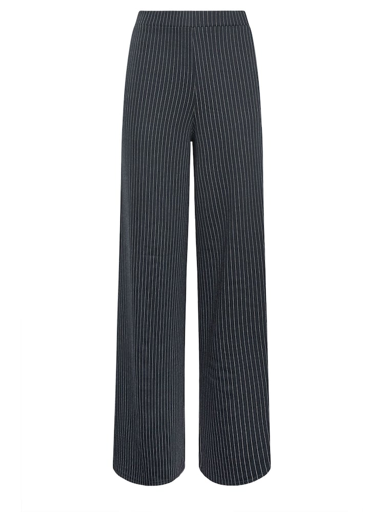 Long Tall Sally Blue Pinstripe Wide Leg Trousers - Image 5 of 5