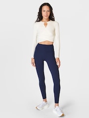 Sweaty Betty Lily White Mindful Flex Wrap Long Sleeve Top - Image 5 of 8