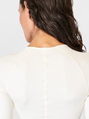 Sweaty Betty Lily White Mindful Flex Wrap Long Sleeve Top - Image 7 of 8