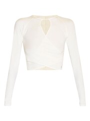 Sweaty Betty Lily White Mindful Flex Wrap Long Sleeve Top - Image 8 of 8