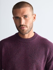 Burgundy Red Plain Regular Fit 100% Lambswool Premium Jumper - Image 1 of 1