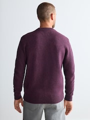 Burgundy Red Plain Regular Fit 100% Lambswool Premium Jumper - Image 6 of 9
