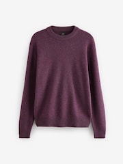 Burgundy Red Plain Regular Fit 100% Lambswool Premium Jumper - Image 7 of 9