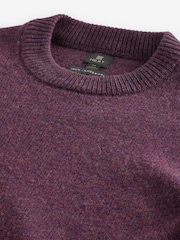 Burgundy Red Plain Regular Fit 100% Lambswool Premium Jumper - Image 8 of 9