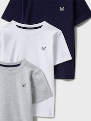 Crew Clothing Blue 100% Cotton T-Shirts 3 Pack - Image 3 of 3