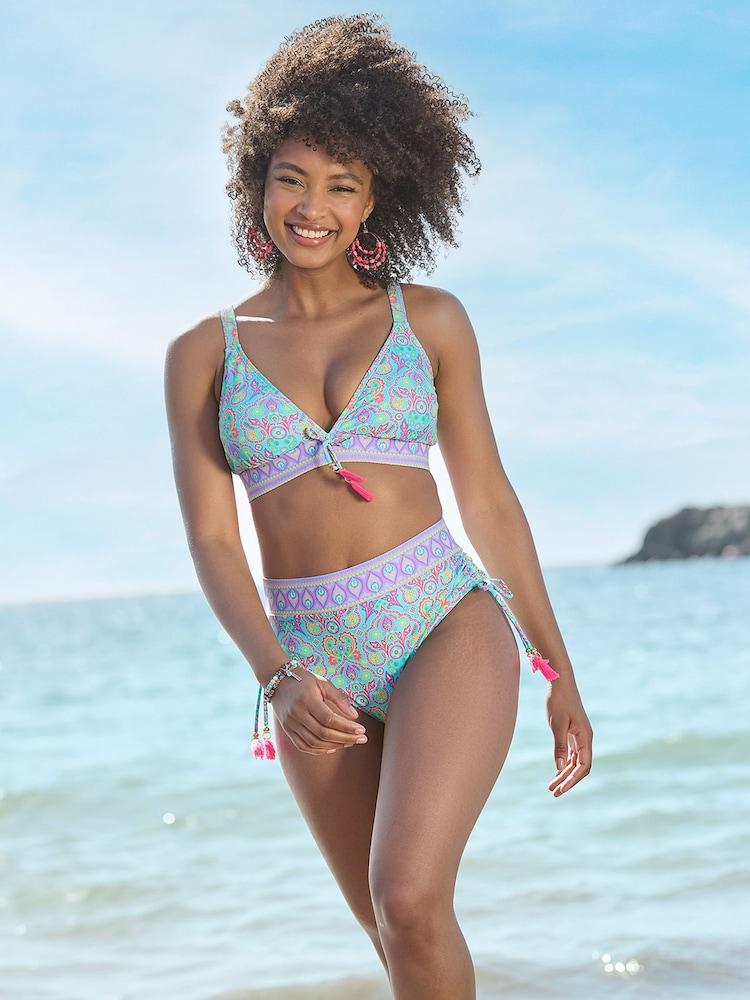 Joe Browns Bikini-Top mit hellem Kacheldruck - Bild 2 von 5