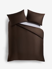 Chocolate Brown 400 Thread Count 100% Egyptian Cotton Sateen Luxury Duvet Cover and Pillowcase Set - Image 4 of 4
