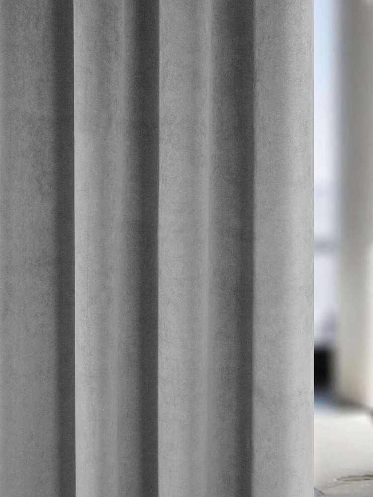 Enhanced Living Grey Thermal Blackout Oxford Readymade Curtains - Image 2 of 4
