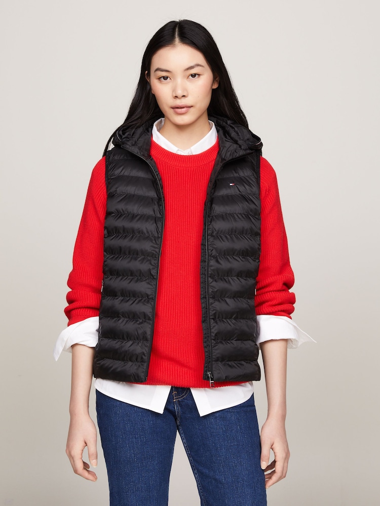 Tommy Hilfiger Black Down-Filled Hooded Zip-Thru Jacket - Image 1 of 5