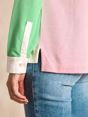 Joules Falmouth White Pastel Hotch Potch Collared Rugby Shirt - Image 5 of 8