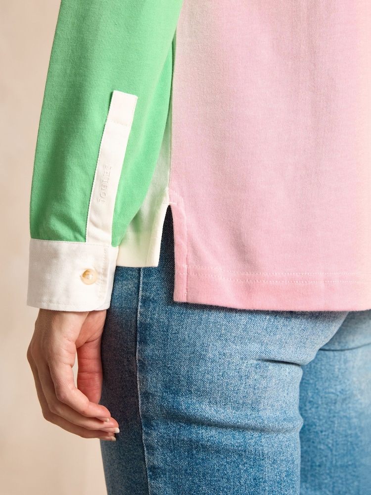 Joules Falmouth White Pastel Hotch Potch Collared Rugby Shirt - Image 5 of 8