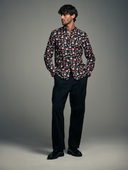 Black Storm Trooper Long Sleeve Christmas Print 100% Cotton Oxford Shirt - Image 2 of 6