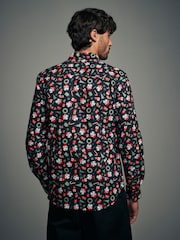 Black Storm Trooper Long Sleeve Christmas Print 100% Cotton Oxford Shirt - Image 3 of 6