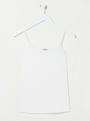 Crème - FatFace V-Neck Lace Vest Pyjama Top - Image 5 of 5