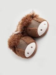 Brown Borg Lined Highland Cow Slippers - Image 7 of 7