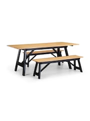 Julian Bowen Black Oak Hockley Table - Image 4 of 6