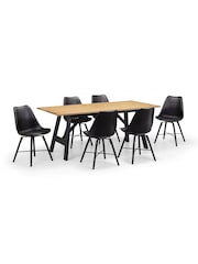 Julian Bowen Black Oak Hockley Table - Image 5 of 6