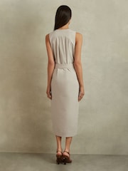 Reiss Stone Elin Utility Belted Midi Dress - Image 5 of 6