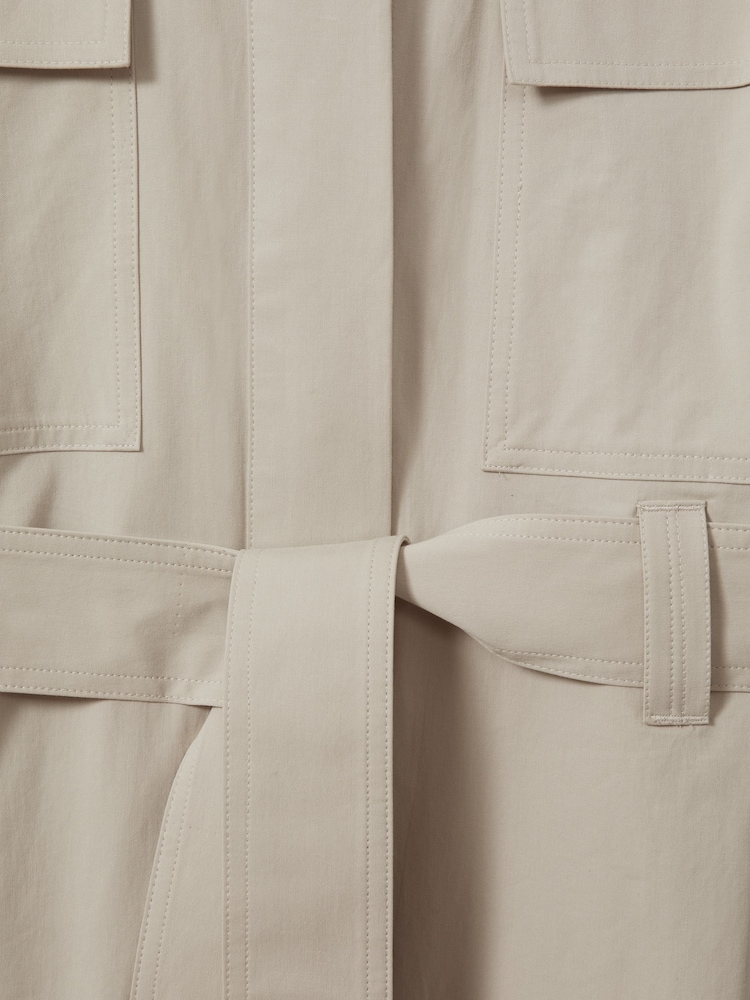 Reiss Stone Elin Utility Belted Midi Dress - Image 6 of 6