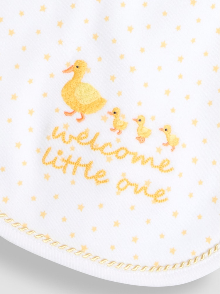 JoJo Maman Bébé White Welcome Little One Bib - Image 3 of 3