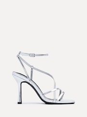 Plateado - Zapatos de tacón de aguja con tiras Savannah de Linzi - Imagen 2 de 5