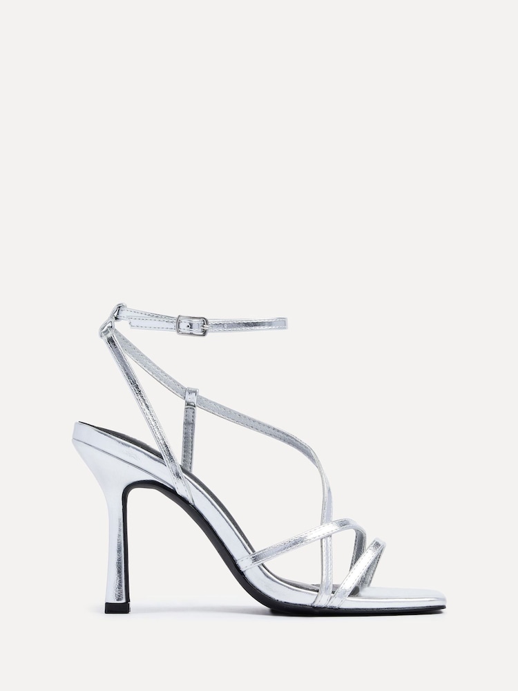 Plateado - Zapatos de tacón de aguja con tiras Savannah de Linzi - Imagen 2 de 5