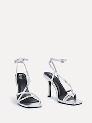 Plateado - Zapatos de tacón de aguja con tiras Savannah de Linzi - Imagen 3 de 5