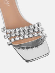 Simmi London Silver Monoroe Diamante Slip-On Flat Sandals - Image 4 of 4