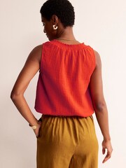 Boden Orange Georgia Double Cloth Top - Image 2 of 4