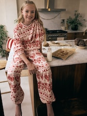 Cream/Red Fairsile Cosy Fleece Pyjamas (3-16yrs) - Image 1 of 6