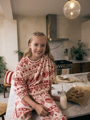 Cream/Red Fairsile Cosy Fleece Pyjamas (3-16yrs) - Image 2 of 6