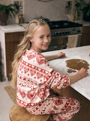 Cream/Red Fairsile Cosy Fleece Pyjamas (3-16yrs) - Image 5 of 6