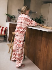 Cream/Red Fairsile Cosy Fleece Pyjamas (3-16yrs) - Image 6 of 6