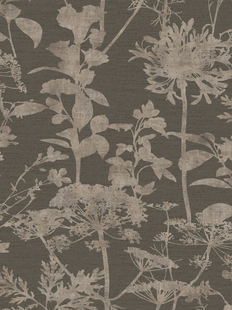 Graham & Brown Brown Esther Chocolate Wallpaper Sample - Image 2 of 3