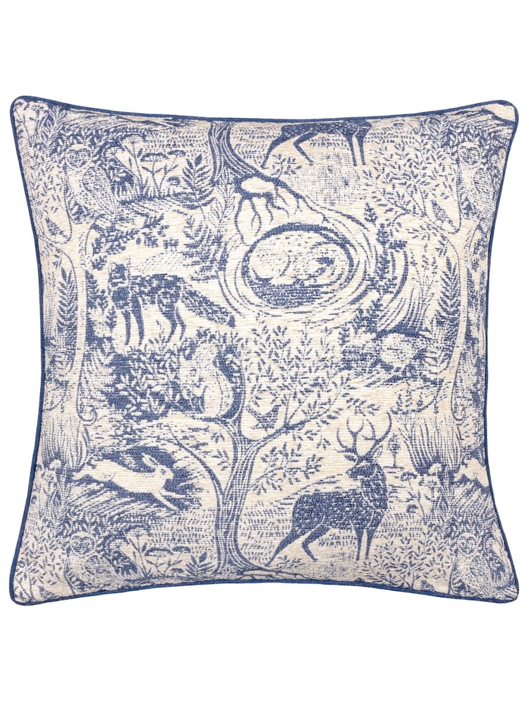 Furn Midnight Winter Woods Animal Chenille Cushion - Image 2 of 5