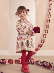 Ecru White Cath Kidston Christmas Sweat Dress (3mths-7yrs) - Image 1 of 16