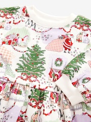 Ecru White Cath Kidston Christmas Sweat Dress (3mths-7yrs) - Image 15 of 16