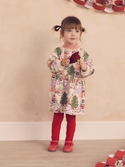Ecru White Cath Kidston Christmas Sweat Dress (3mths-7yrs) - Image 2 of 16