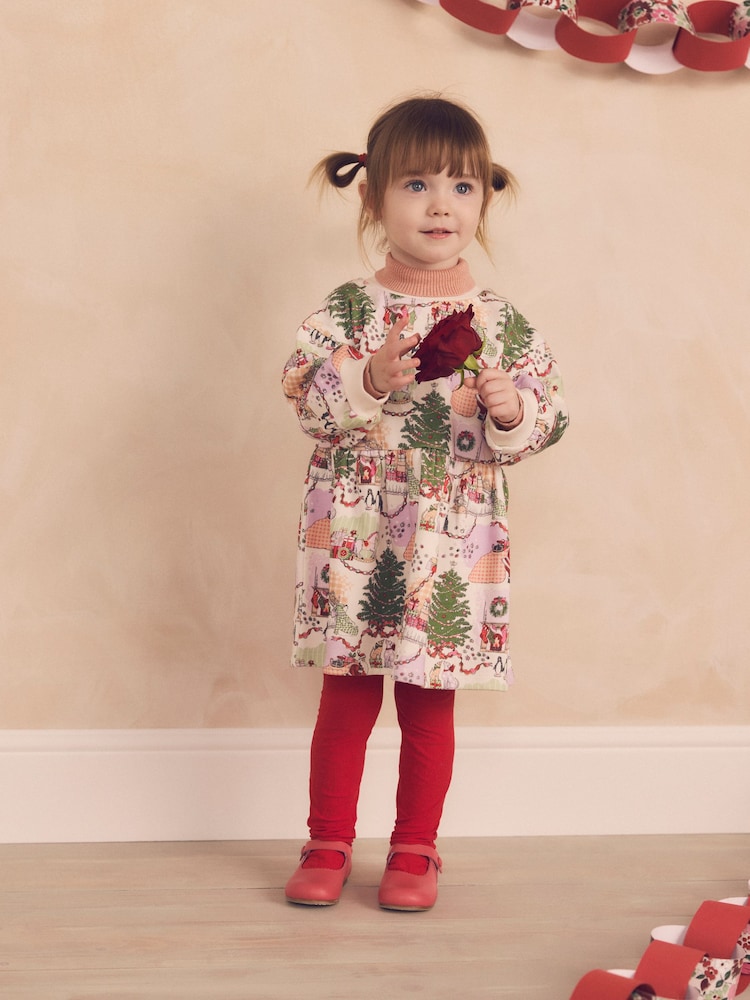 Ecru White Cath Kidston Christmas Sweat Dress (3mths-7yrs) - Image 2 of 16
