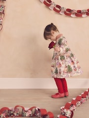 Ecru White Cath Kidston Christmas Sweat Dress (3mths-7yrs) - Image 3 of 16