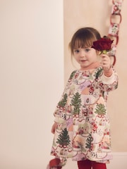Ecru White Cath Kidston Christmas Sweat Dress (3mths-7yrs) - Image 4 of 16
