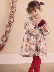 Ecru White Cath Kidston Christmas Sweat Dress (3mths-7yrs) - Image 5 of 16