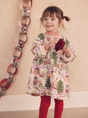 Ecru White Cath Kidston Christmas Sweat Dress (3mths-7yrs) - Image 6 of 16
