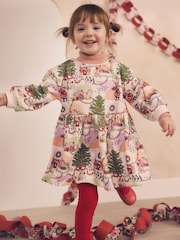 Ecru White Cath Kidston Christmas Sweat Dress (3mths-7yrs) - Image 8 of 16