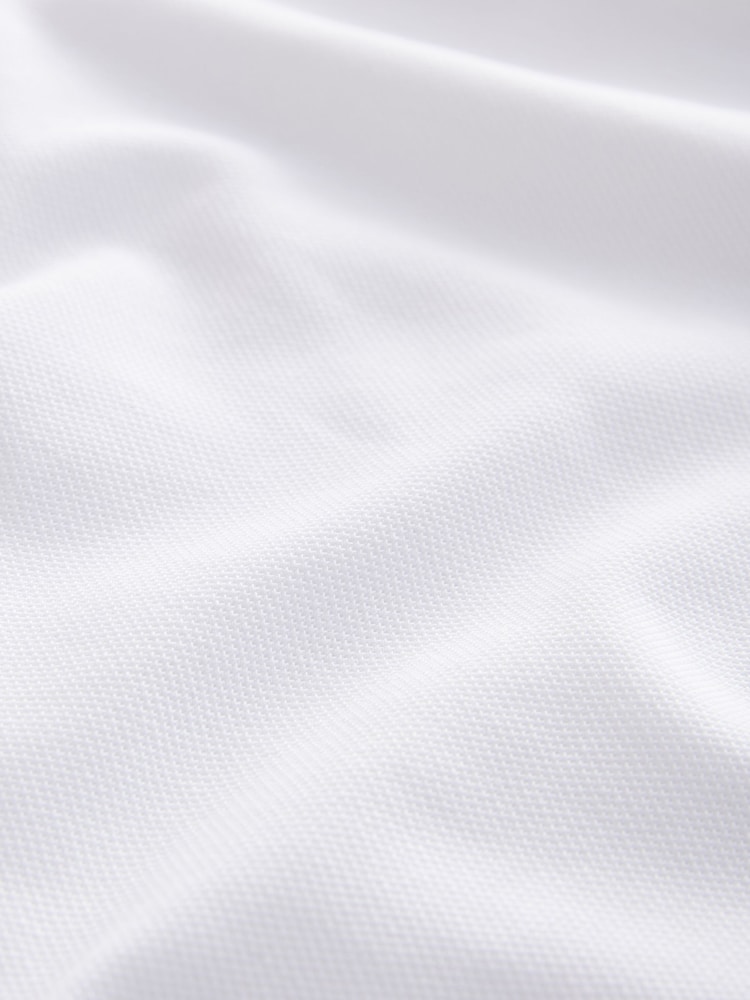 White Long Sleeve Pique Polo Shirt - Image 8 of 8